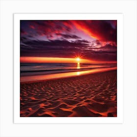 Sunset On The Beach 455 Art Print