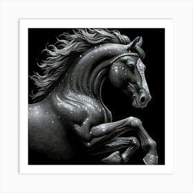 Black Horse 4 Art Print