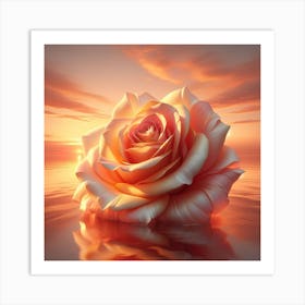 Rose At Sunset Art Print