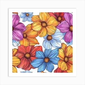 Seamless Floral Pattern 3 Art Print