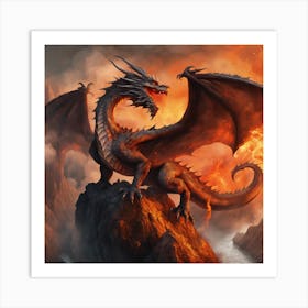 Dragon On Fire 1 Art Print