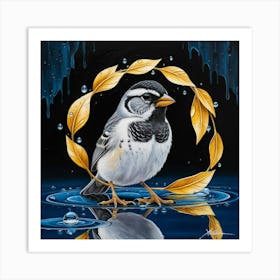 Bird In Water Art Print