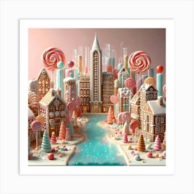 Gingerbread City Art Print