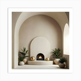 Room With A Fireplace 3 Art Print