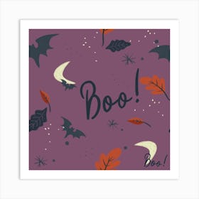 Boo Wallpaper Purple Art Print