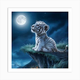 White Tiger Art Print