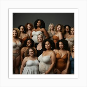 Group Of Women In Lingerie 1 Art Print