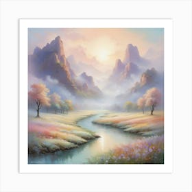 Sunrise In The Mountains Art Print 1 Art Print