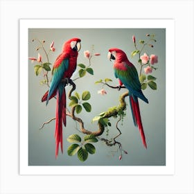 Two Parrots Art Print