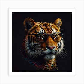 Tiger With Glasses Art Print