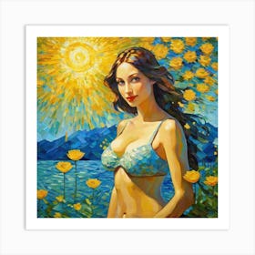 Woman In A Bikinivdgj Art Print