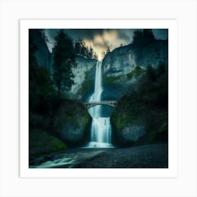 Multnomah Falls at sunset. Just one of many large waterfalls along the Columbia Gorge in Washington and Oregon (32) Art Print