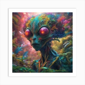 Imagination, Trippy, Synesthesia, Ultraneonenergypunk, Unique Alien Creatures With Faces That Looks (7) Art Print