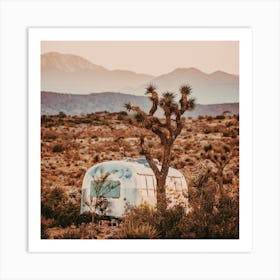 Airstream Camper In Desert Art Print