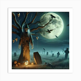 Halloween Graveyard 5 Art Print