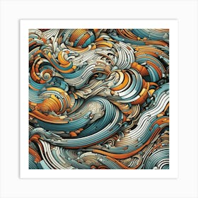 Abstract Wave Painting Art Print