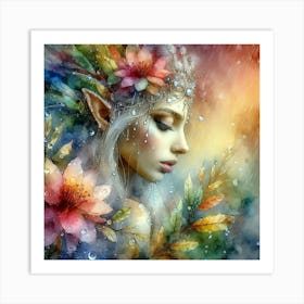 Elf In The Rain 3 Art Print