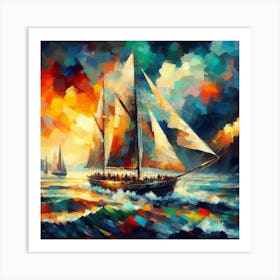 Sailboat, Abstract 3 Art Print