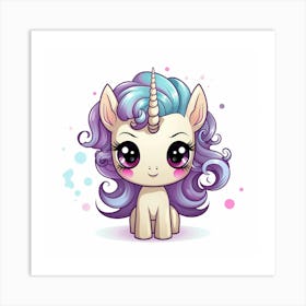 Unicorn With Rainbow Mane 20 Art Print