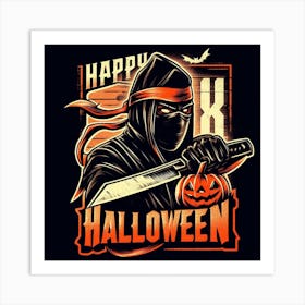 Happy Halloween Ninja 1 Art Print