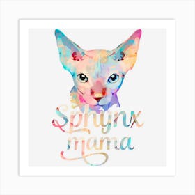 Womens Sphynx Cat Mom Gift Art Print