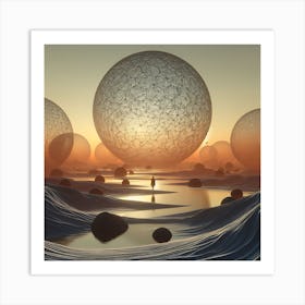 Spheres In The Water Art Print