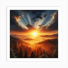 Sunrise Over The Mountains Art Print