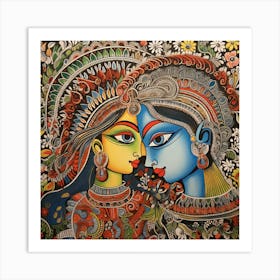 Radha And Krishna 5 Art Print