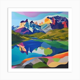 Abstract Travel Collection Torres Del Paine National Park Chile 3 Art Print