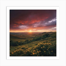 Sunset In The Valley Art Print