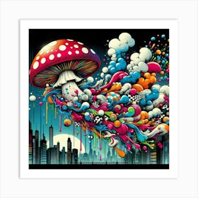 Mushroom City 2 Art Print