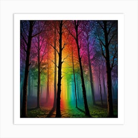 Leonardo Lightning Paralleled Prism Trees Art 1 Art Print