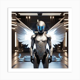 Futuristic Man With Wings 3 Art Print