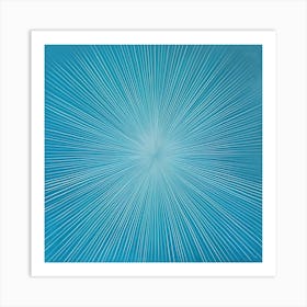 'Azure Radiance', an artwork where serenity and energy meet in a visual symphony of cool blues. The sunburst pattern draws the viewer into a moment of reflection and calm, reminiscent of the first light of dawn spreading across the sky.  Serene Art, Cool Blues, Sunburst Pattern.  #AzureRadiance, #SereneArt, #BlueSunburst.  'Azure Radiance' is a beacon of tranquility for any space, embodying a soothing yet vibrant atmosphere. It’s the perfect choice for those looking to infuse their environment with a peaceful energy and a touch of minimalist elegance. Art Print