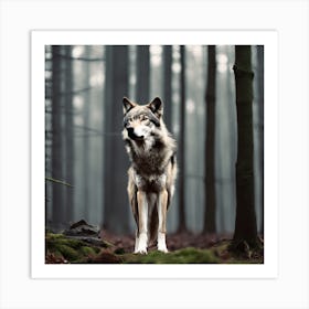 Wolf In The Forest 28 Art Print