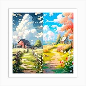 Country Landscape Art Print