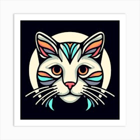 Cat Head Logo Art Print