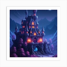 Castle In The Night Art Print