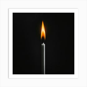 Candle On A Black Background Art Print