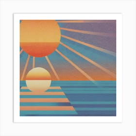 Sunset Over The Ocean 1 Art Print