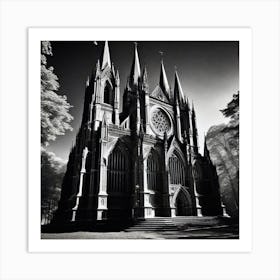 Black And White Cathedral 1 Art Print