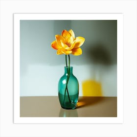 Lotus Flower In A Blue Vase Art Print