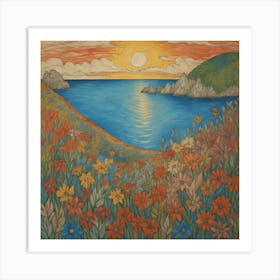 Sunset At The Beach Art Print