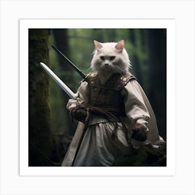 Samurai Cat 1 Art Print