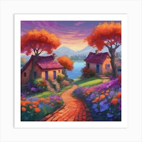 Dreamscape Pathway A Vibrant Landscape Inspired By Van Gogh (1) Art Print