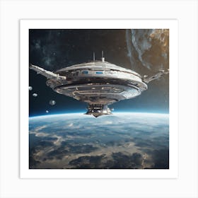 Spaceship In Space 41 Art Print