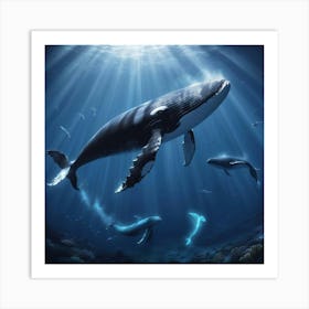 Humpback Whales paintings art print Art Print