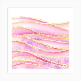 Sparkling Pink Agate Texture 04 1 Art Print