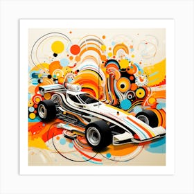 Abstract Racing Car Illustration Art Print