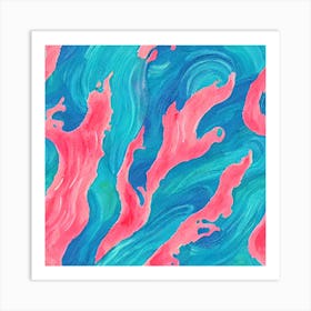 Fire in the depths of the ocean Art Print